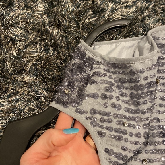 Mac Duggal Dresses Nwot Mac Duggal Gray Sequin Midi Dress Poshmark